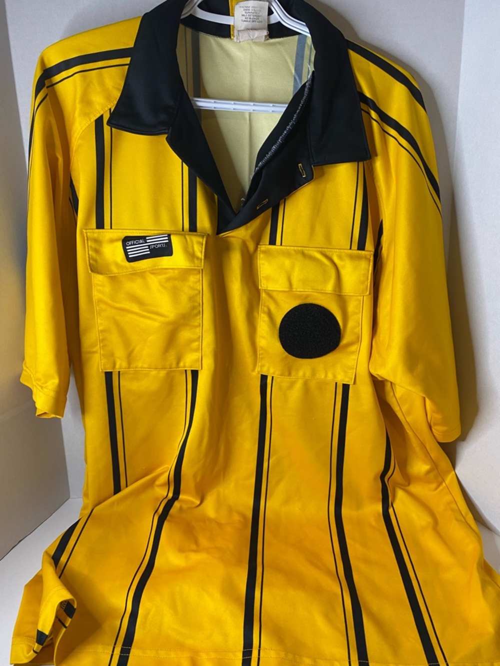 Yellow and Black Striped Men's Referee Jersey